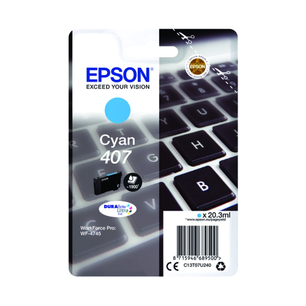 Epson WF-4745 Series Ink Cartridge L Cyan C13T07U240