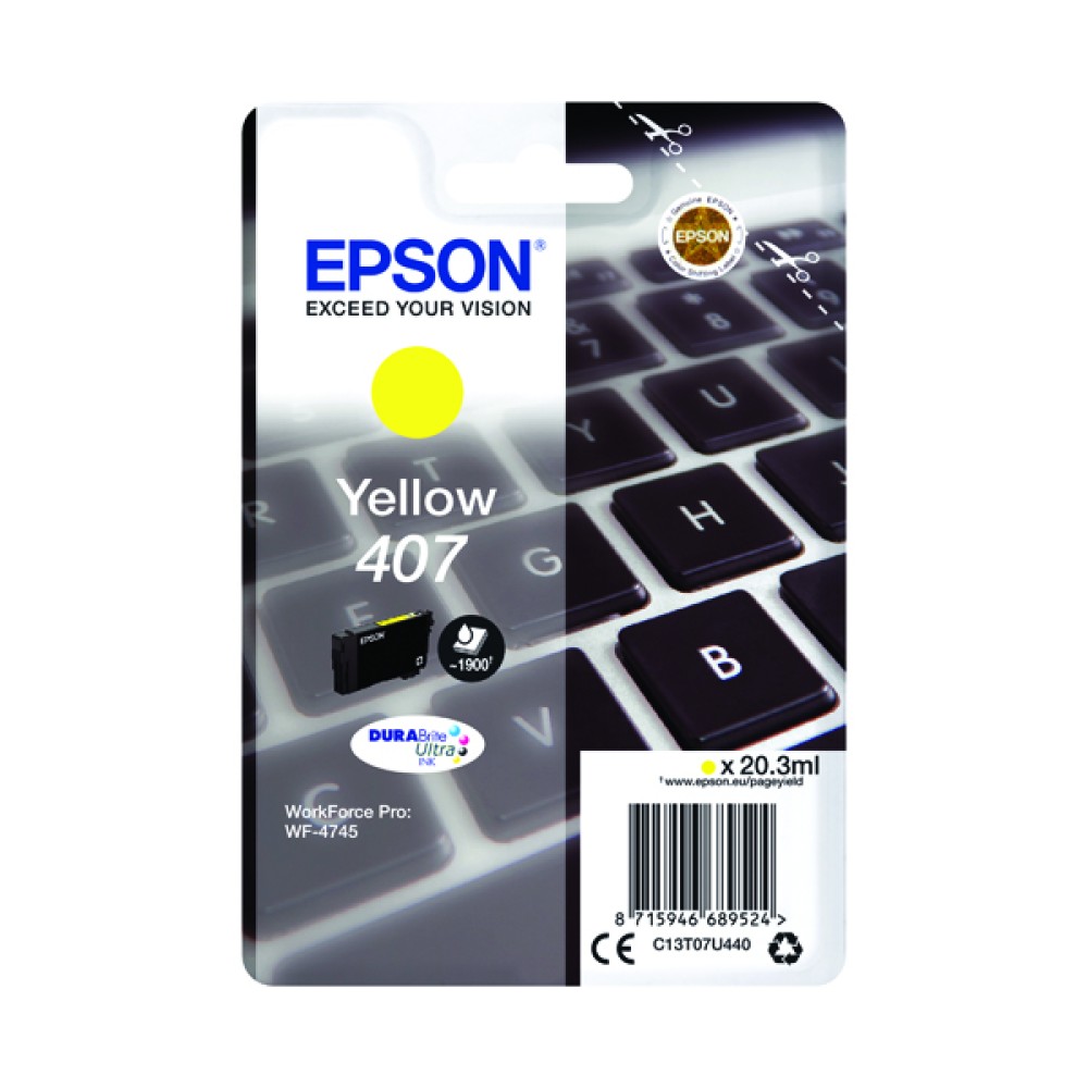 Epson WF-4745 Series Ink Cartridge L Yellow C13T07U440