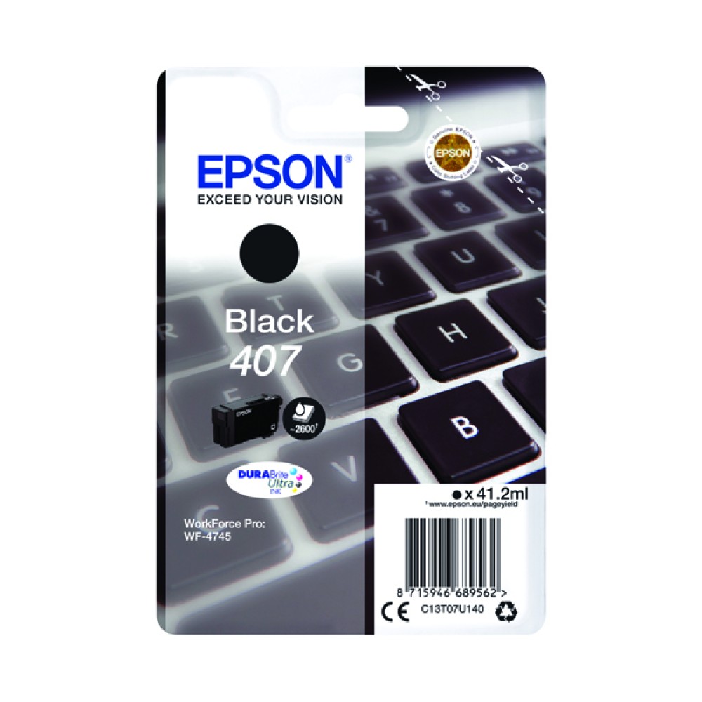 Epson WF-4745 Series Ink Cartridge Black C13T07U140