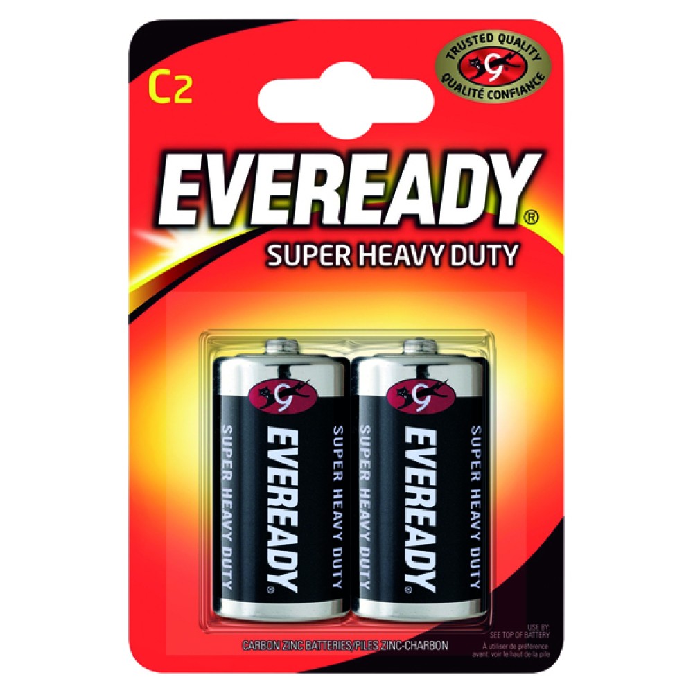 Eveready Super Heavy Duty Size C Batteries (2 Pack) R14B2UP