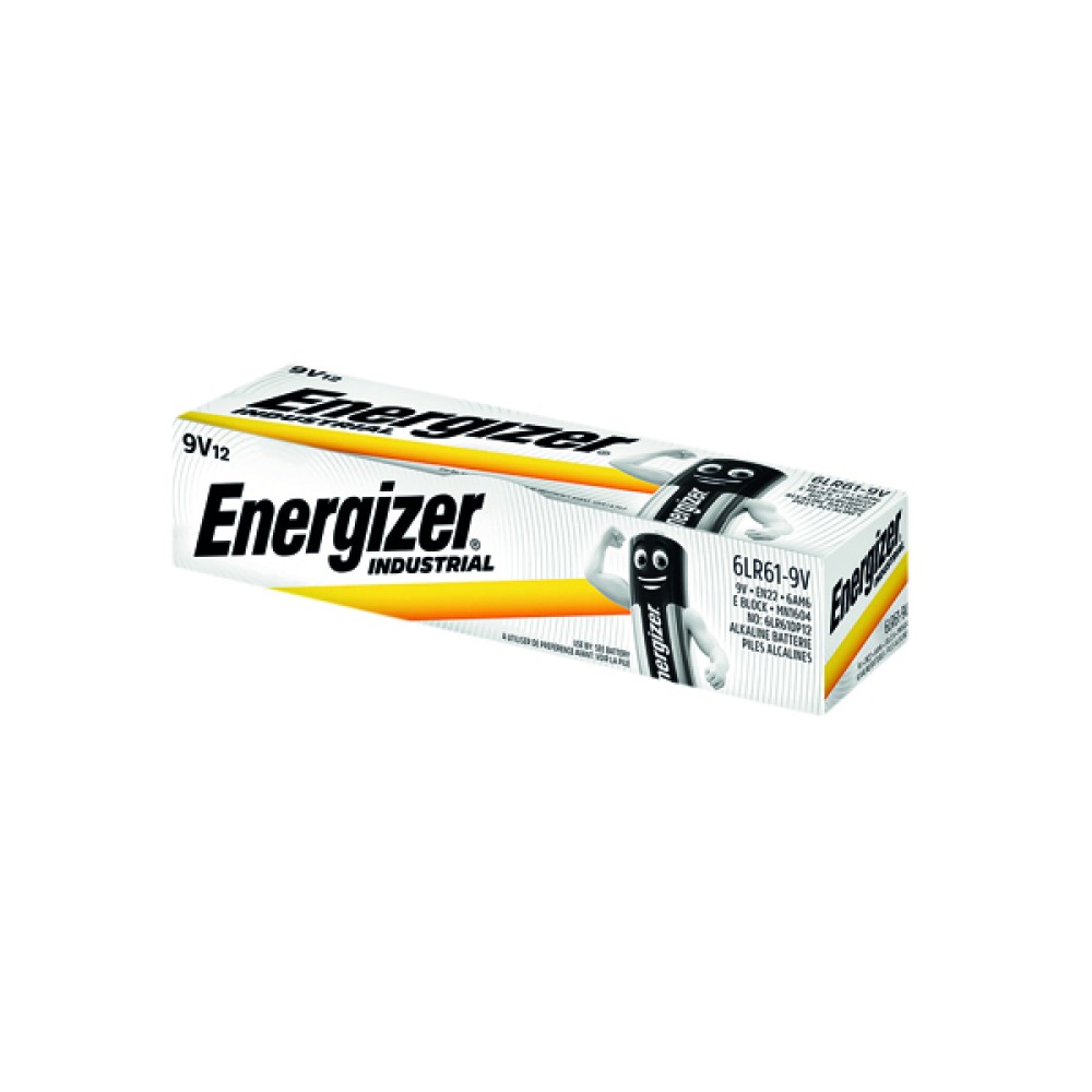 Energizer 9V Industrial Batteries (12 Pack) 636109