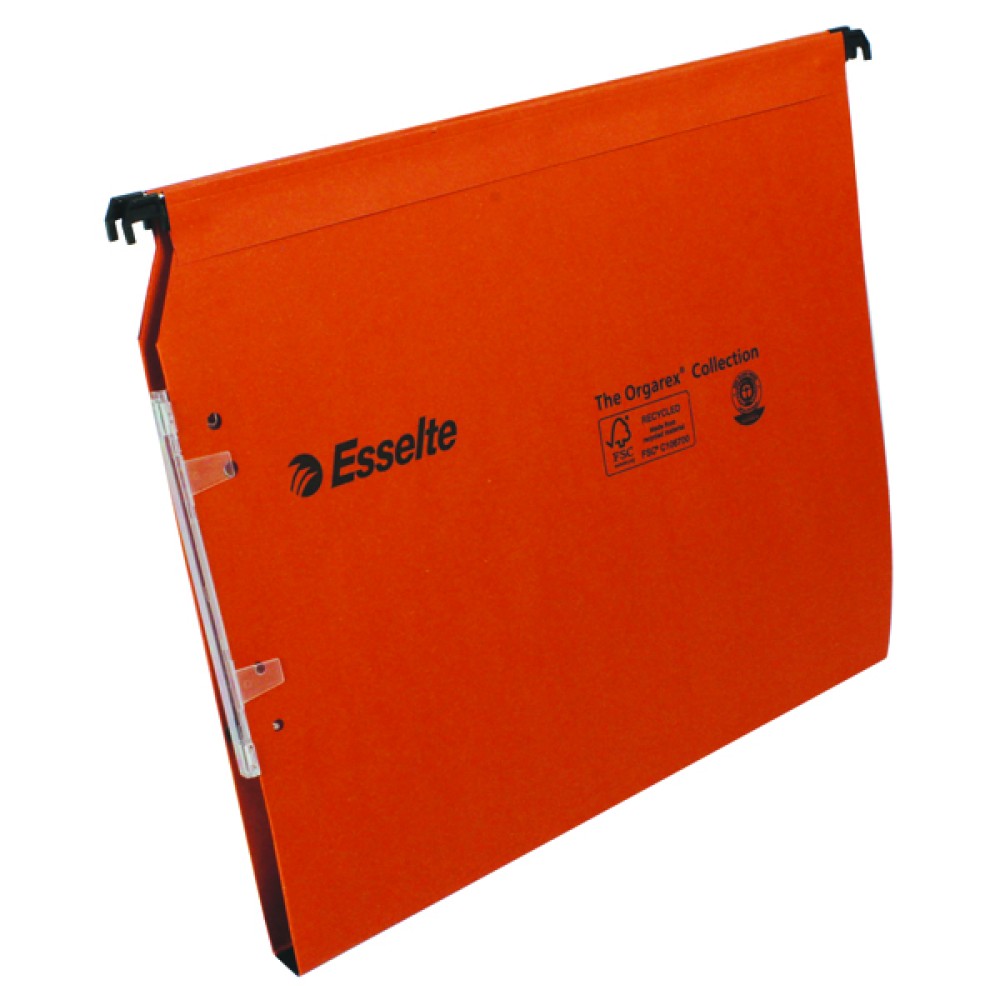 Esselte Orgarex 15mm Lateral File A4 Orange (25 Pack) 21628