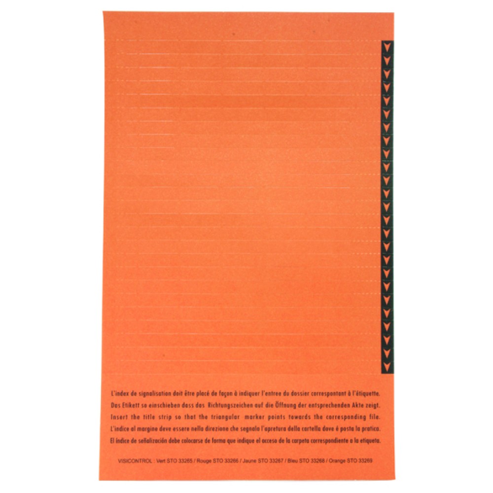 Esselte Orgarex Lateral Insert White With Orange Tip (250 Pack) 326900