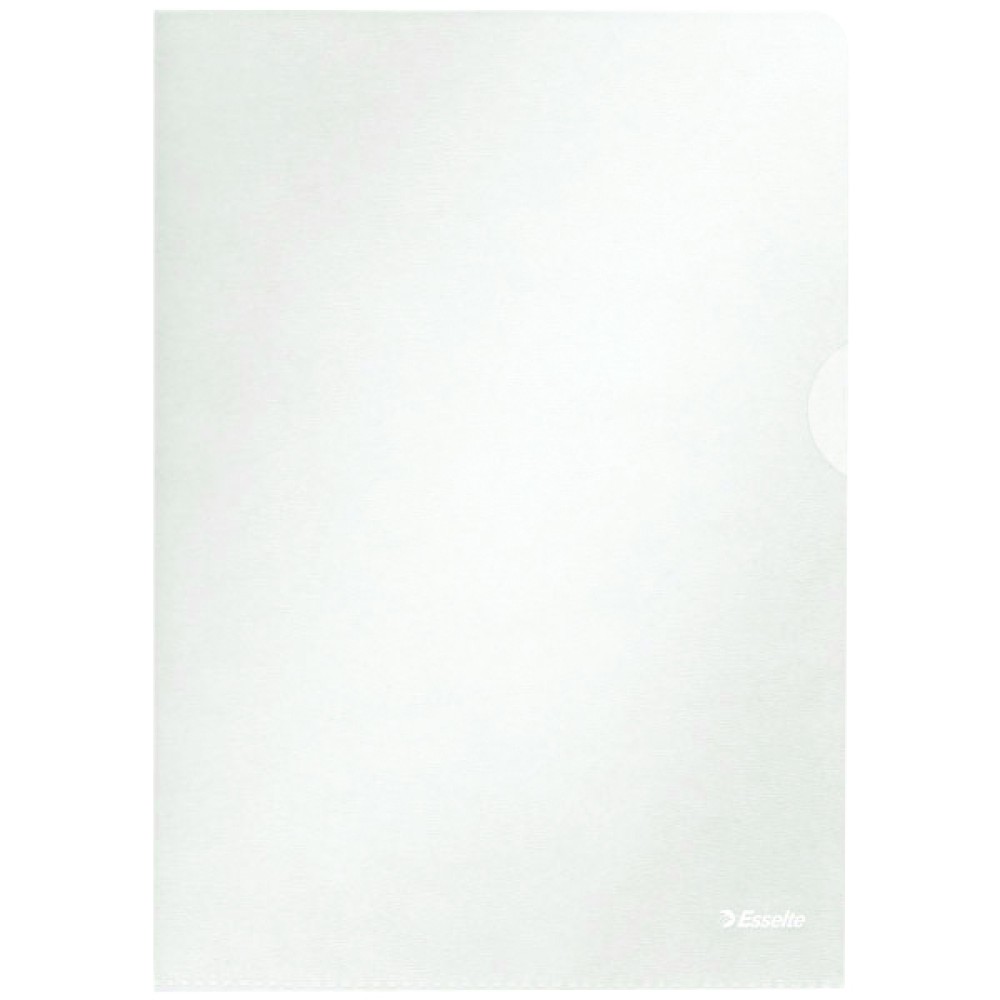 Esselte Embossed Folders A4 Clear (100 Pack) 54832