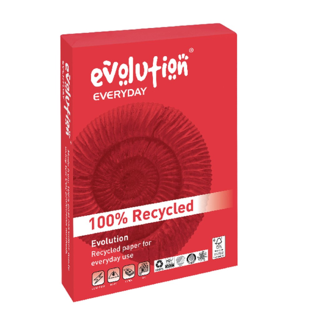 Evolution White Everyday A4 Recycled Paper 75gsm (2500 Pack) EVE2175
