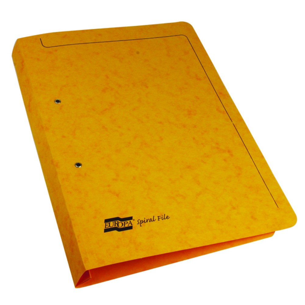 Exacompta Europa Spiral Files Foolscap Yellow (25 Pack) 3006