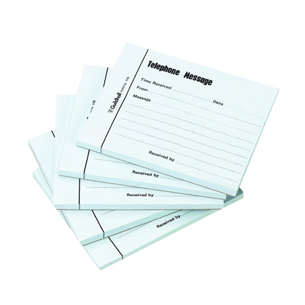 Exacompta Guildhall Telephone Message Pad 100 Sheet 127x102mm (5 Pack) 1571