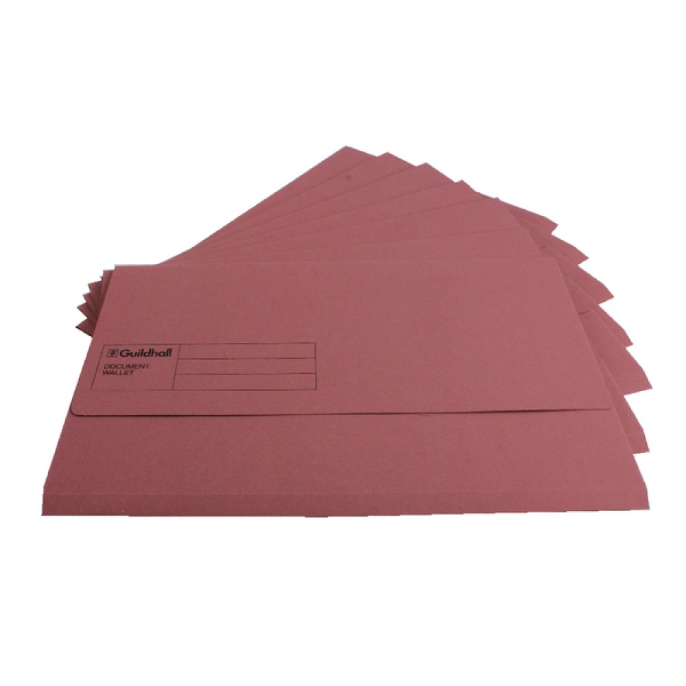 Exacompta Guildhall Document Wallet Foolscap Pink (50 Pack) GDW1-PNK