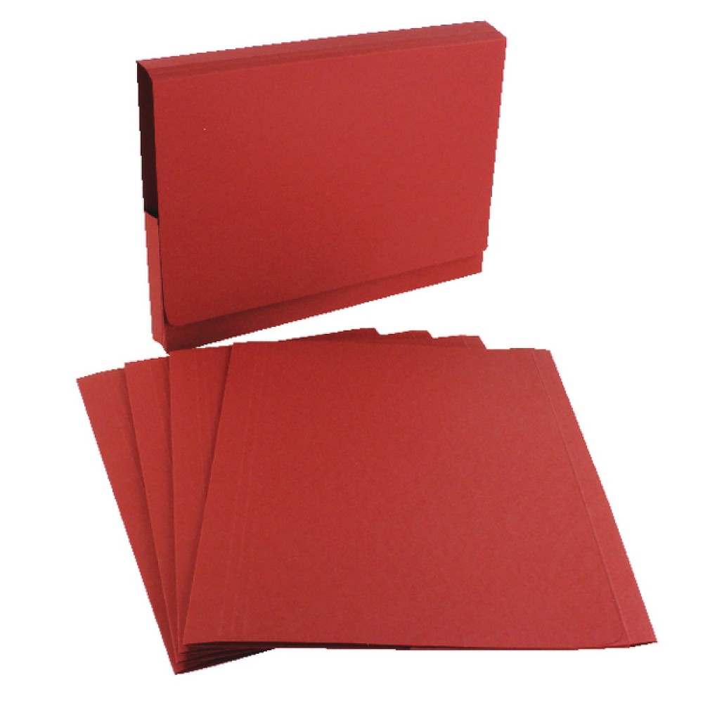 Exacompta Guildhall Square Cut Folder 315gsm Foolscap Red (100 Pack) FS315-REDZ