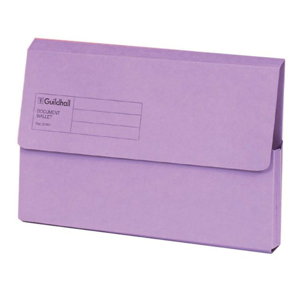 Exacompta Guildhall Document Wallet Foolscap Violet (50 Pack) GDW1-VLT