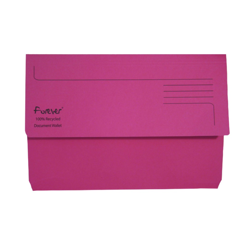 Exacompta Forever Document Wallet Manilla Foolscap Bright Pink (25 Pack) 211/5002