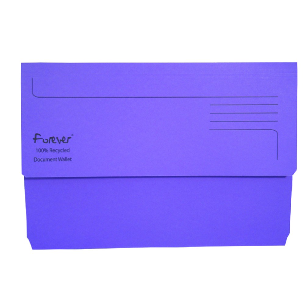 Exacompta Forever Document Wallet Manilla Foolscap Bright Purple (25 Pack) 211/5005