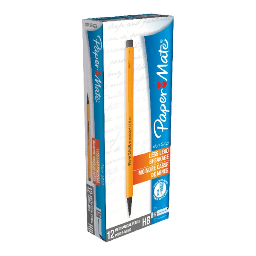PaperMate Non-Stop Automatic Pencils 0.7mm HB Yellow (12 Pack) S0189423