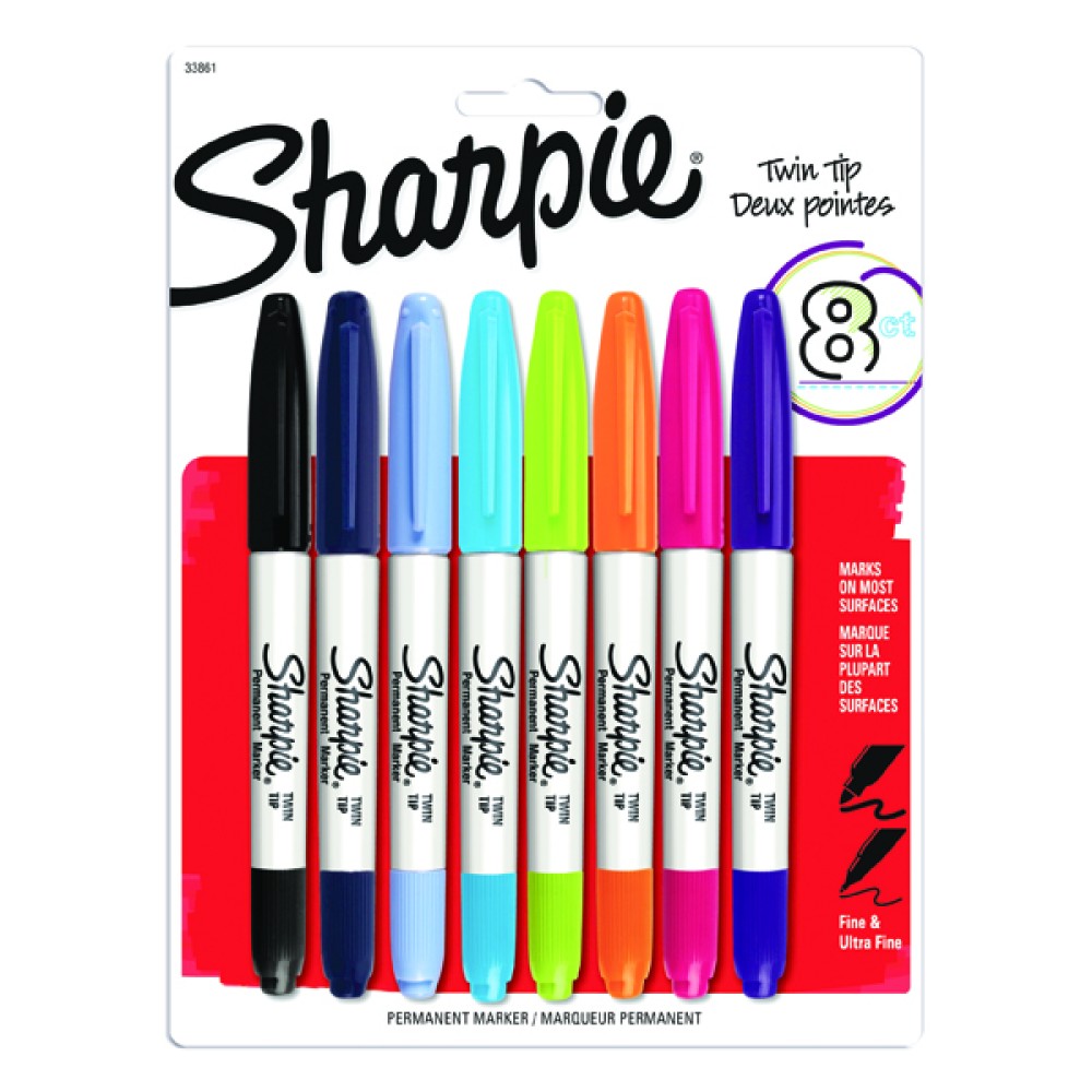 Sharpie Twin Tip Permanent Marker Assorted (8 Pack) 2065409