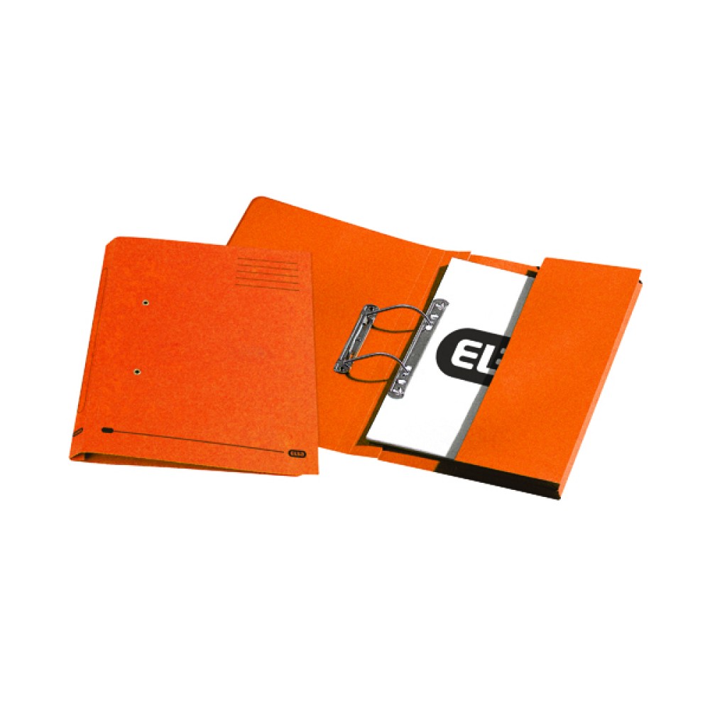 Elba Spring Pocket File 320gsm Foolscap Orange (25 Pack) 100090148
