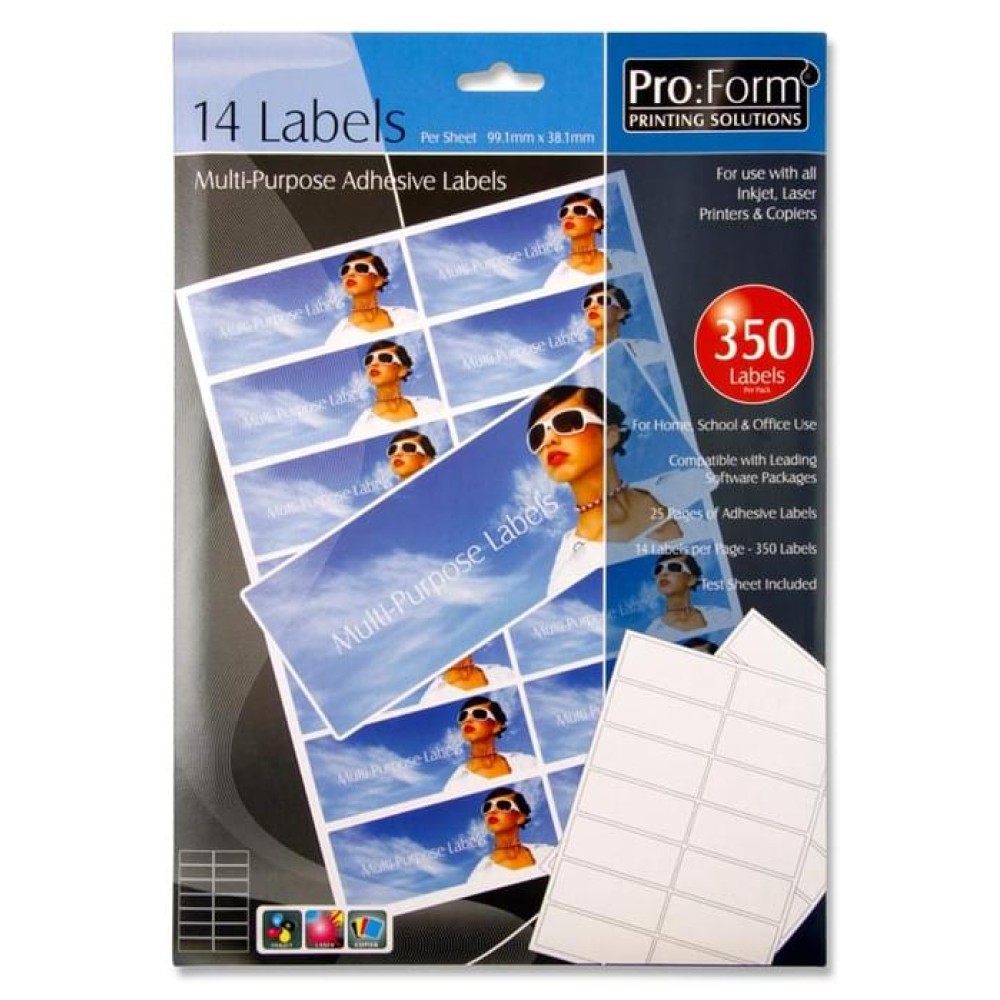 PRO:FORM 25 SHEETS - 14 LABELS 99x38mm