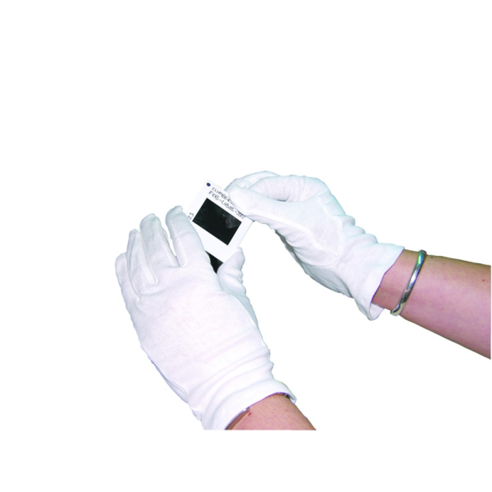 White Knitted Cotton Medium Gloves (20 Pack) GI/NCWO