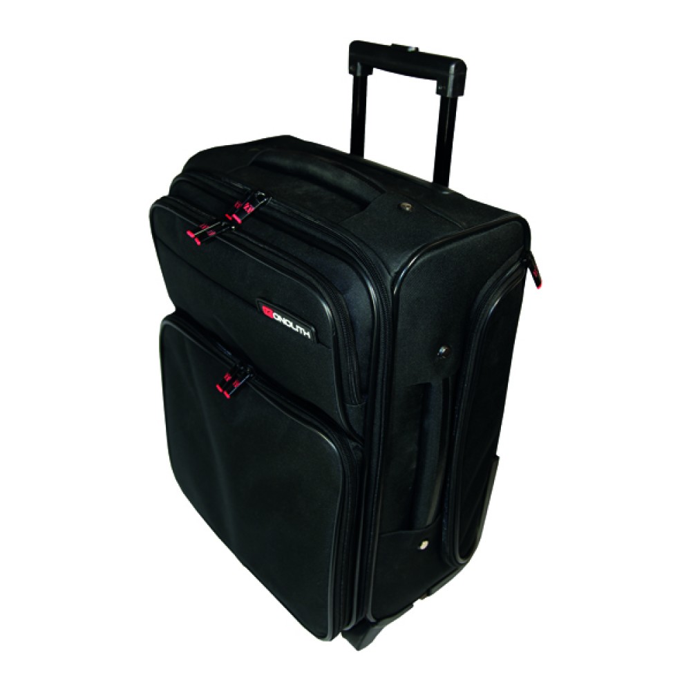 Monolith Wheeled Overnight Laptop Case with Removable Padded Laptop Case Black 1329