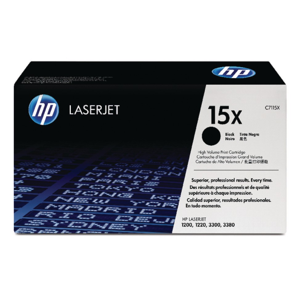 HP 15X Black LaserJet High Yield Toner Cartridge C7115X