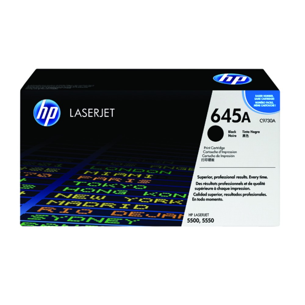 HP 645A Black LaserJet Toner Cartridge C9730A