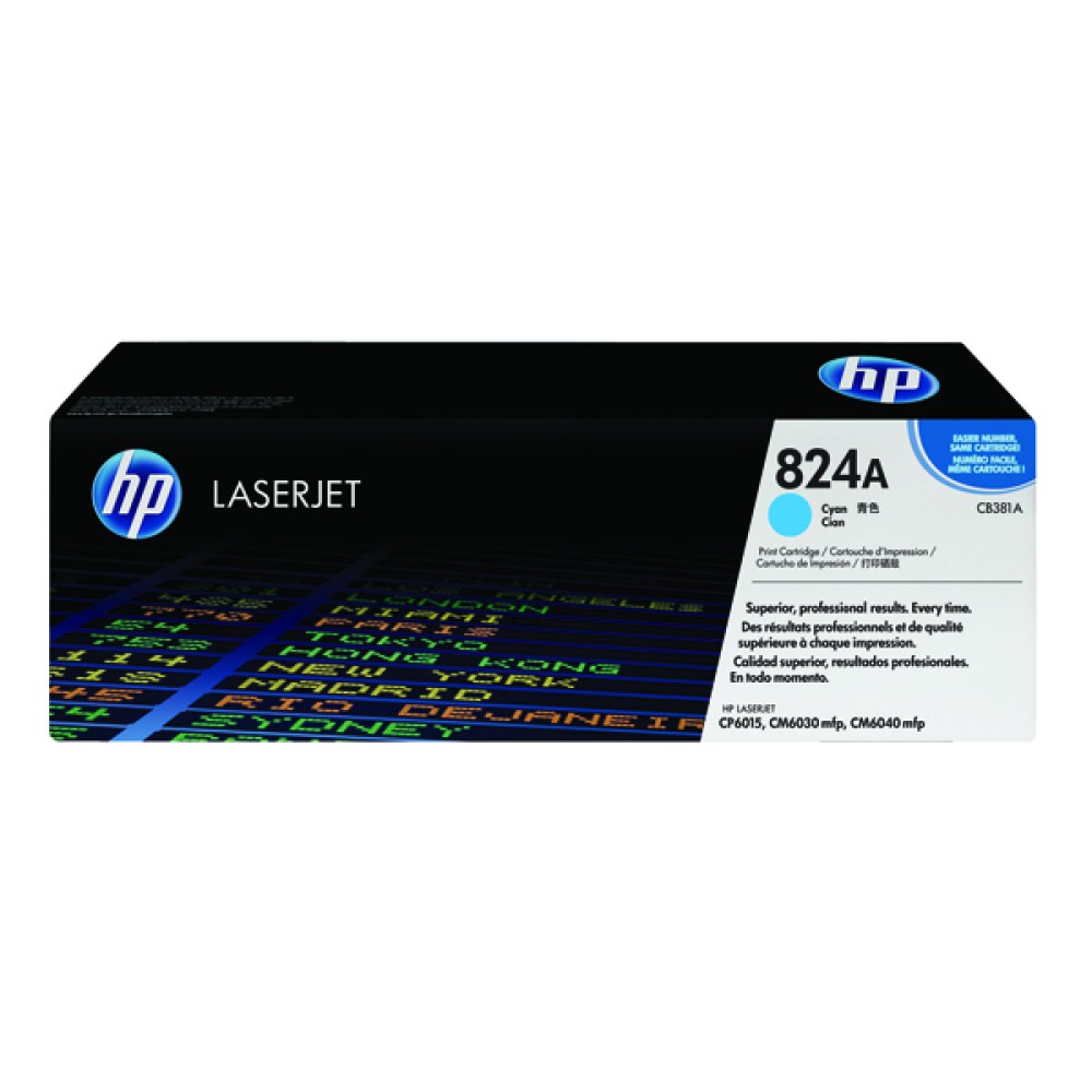 HP 824A LaserJet Cyan Toner Cartridge CB381A