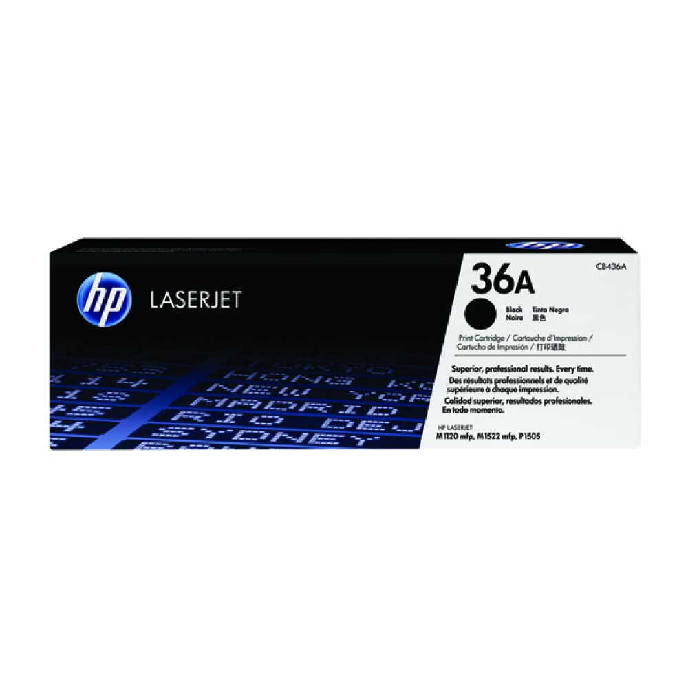 HP 36A Black LaserJet Toner Cartridge CB436A