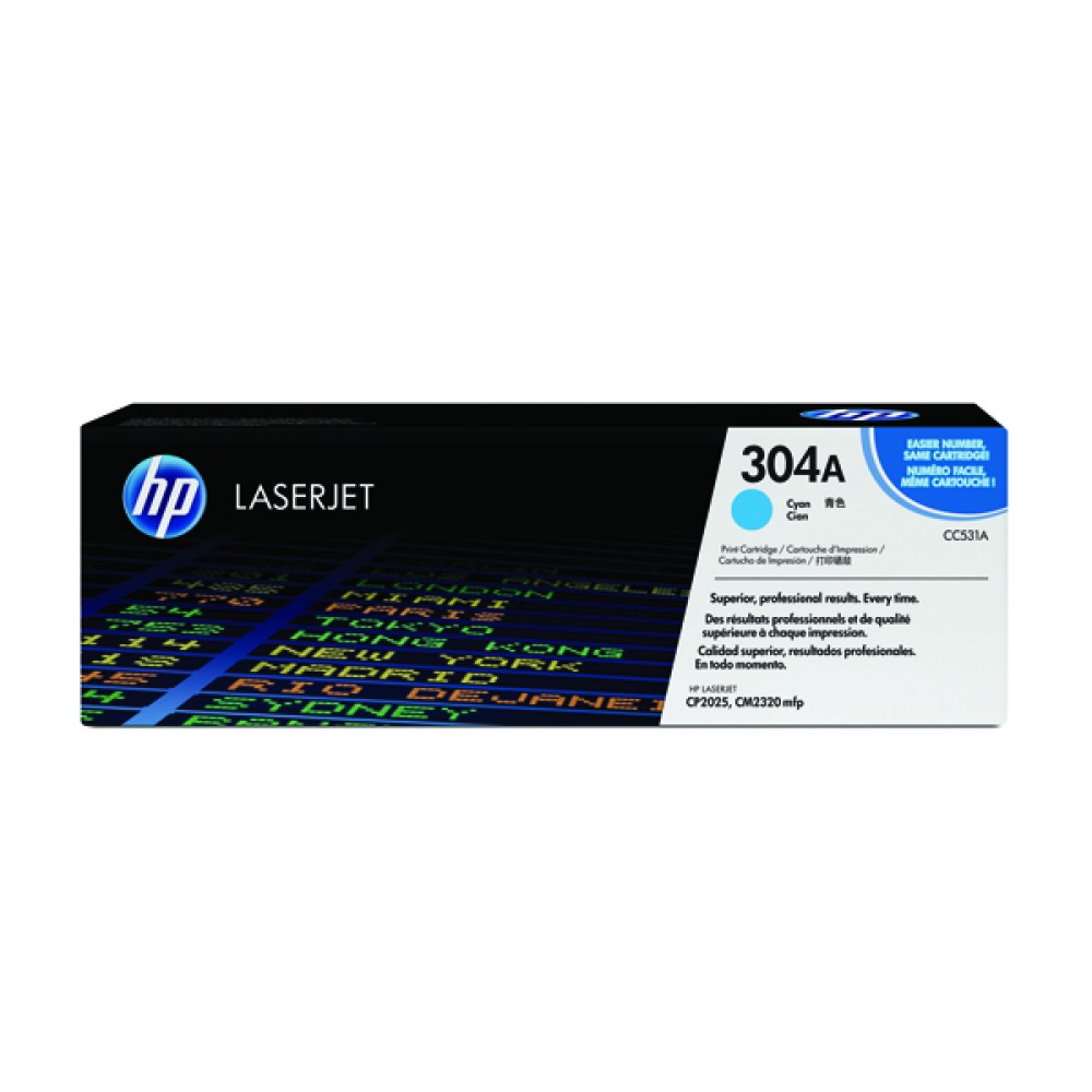 HP 304A Cyan LaserJet Toner Cartridge CC531A