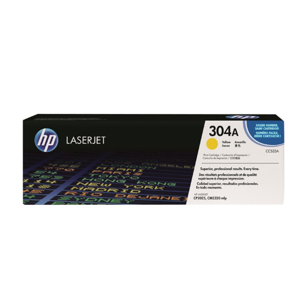 HP 304A Yellow LaserJet Toner Cartridge CC532A