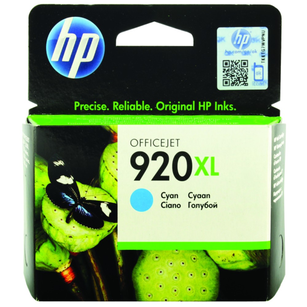 HP 920XL Cyan High Yield Ink Cartridge CD972AE