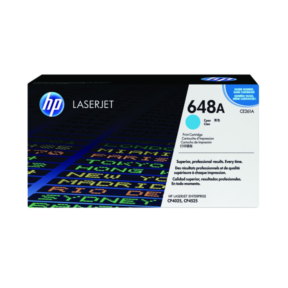 HP 648A Cyan LaserJet Toner Cartridge CE261A