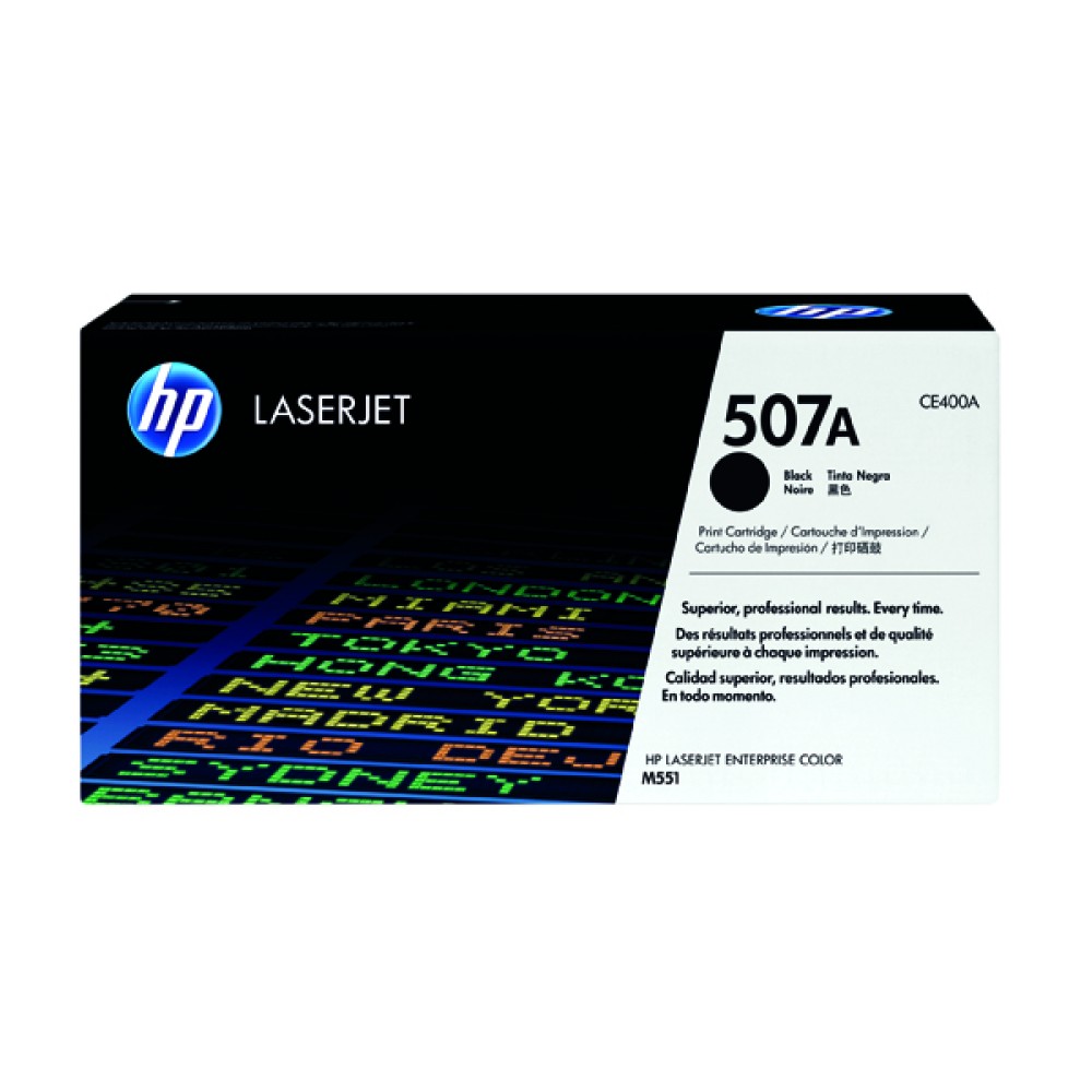 HP 507A Black LaserJet Toner Cartridge CE400A