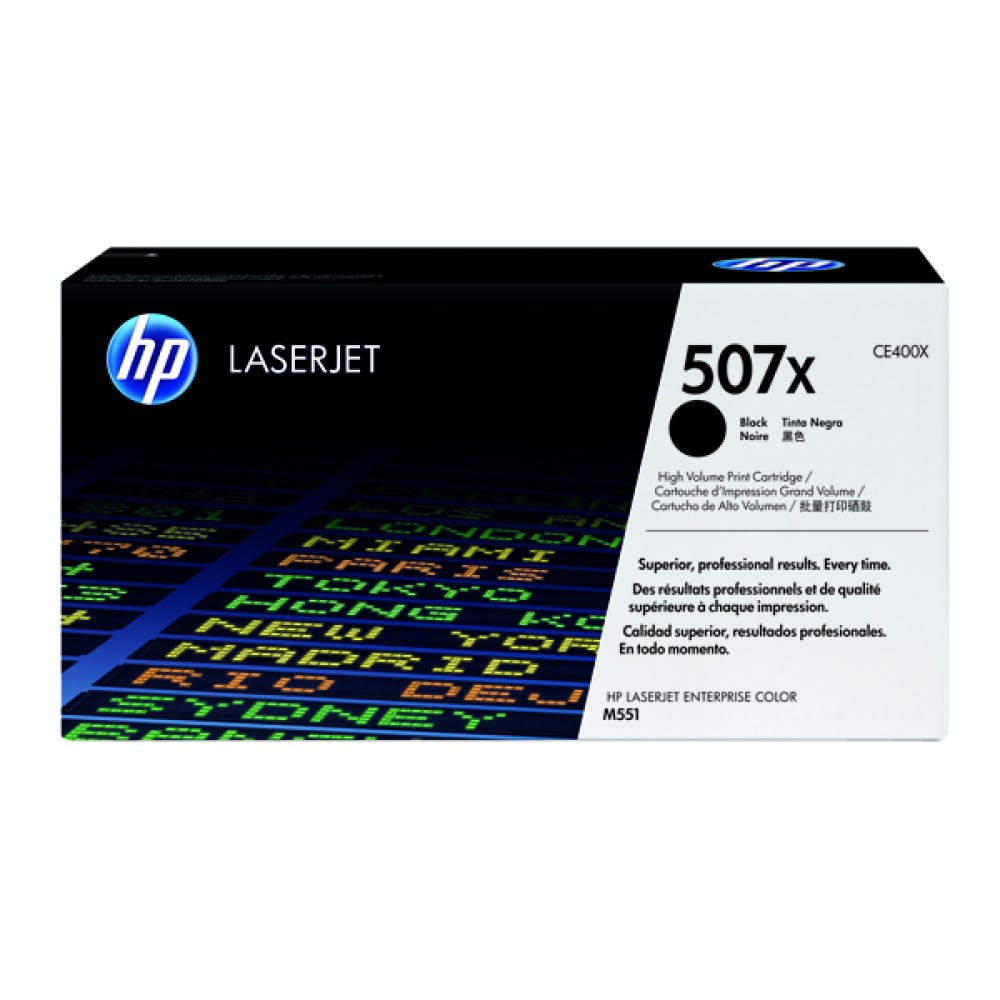 HP 507X Black LaserJet High Yield Toner Cartridge CE400X