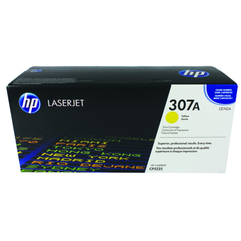 HP 307A Yellow LaserJet Toner Cartridge CE742A