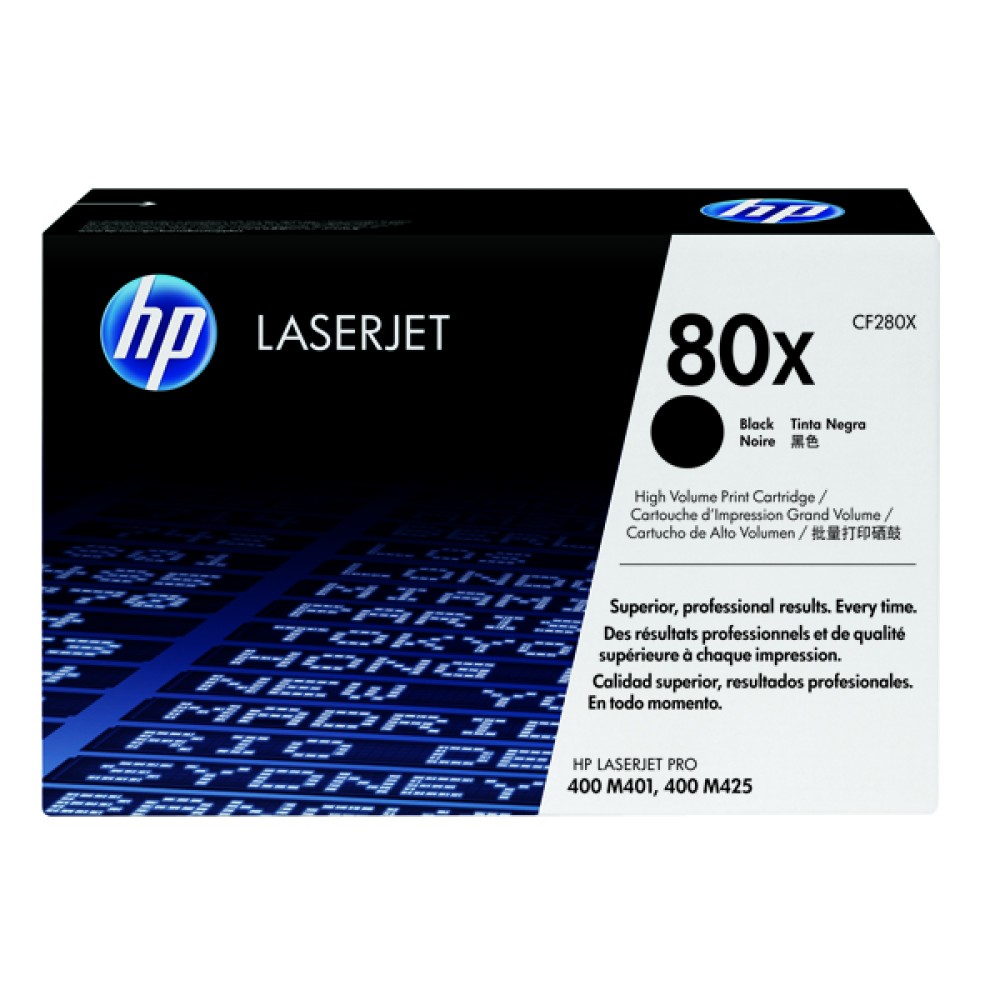 HP 80X Black LaserJet High Yield Toner Cartridge CF280X