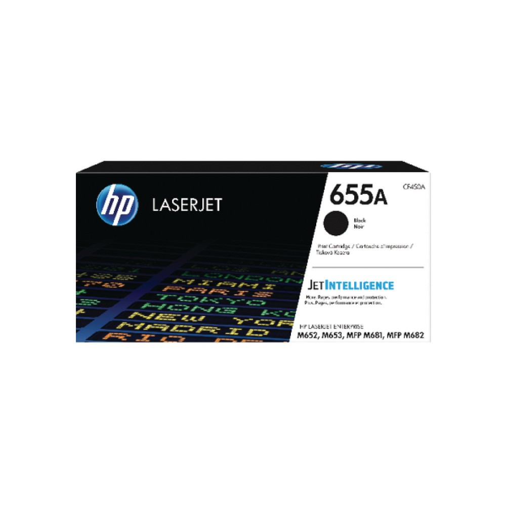 HP 655A Black Original LaserJet Toner Cartridge CF450A