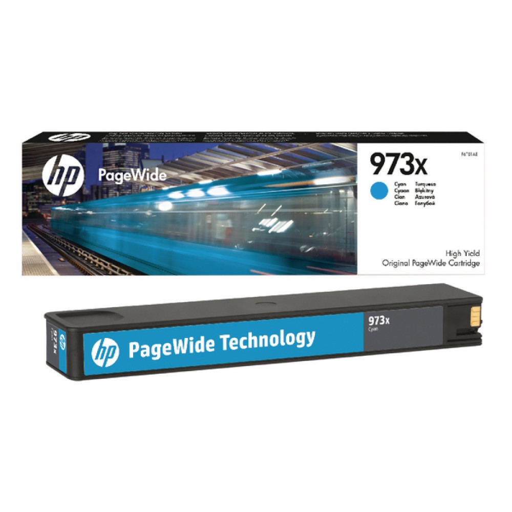 HP 973X Cyan PageWide Inkjet High Yield Cartridge F6T81AE