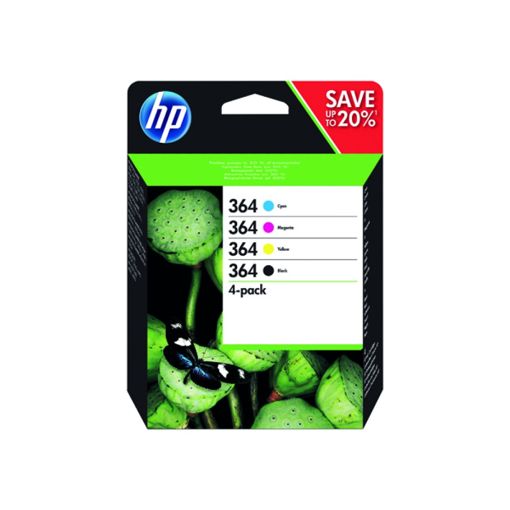 HP 364 Cyan/Magenta/Yellow/Black Ink Cartridges (4 Pack) N9J73AE