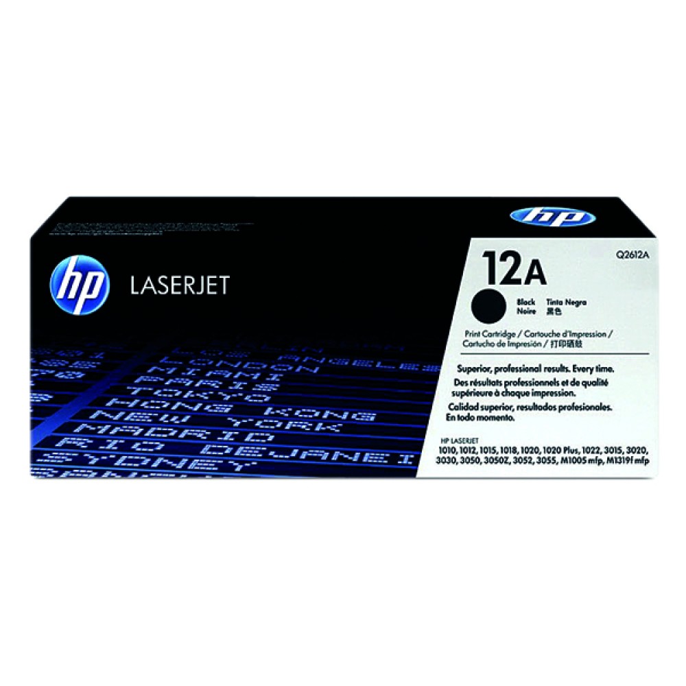 HP 12A Black Laserjet Toner Cartridge Q2612A