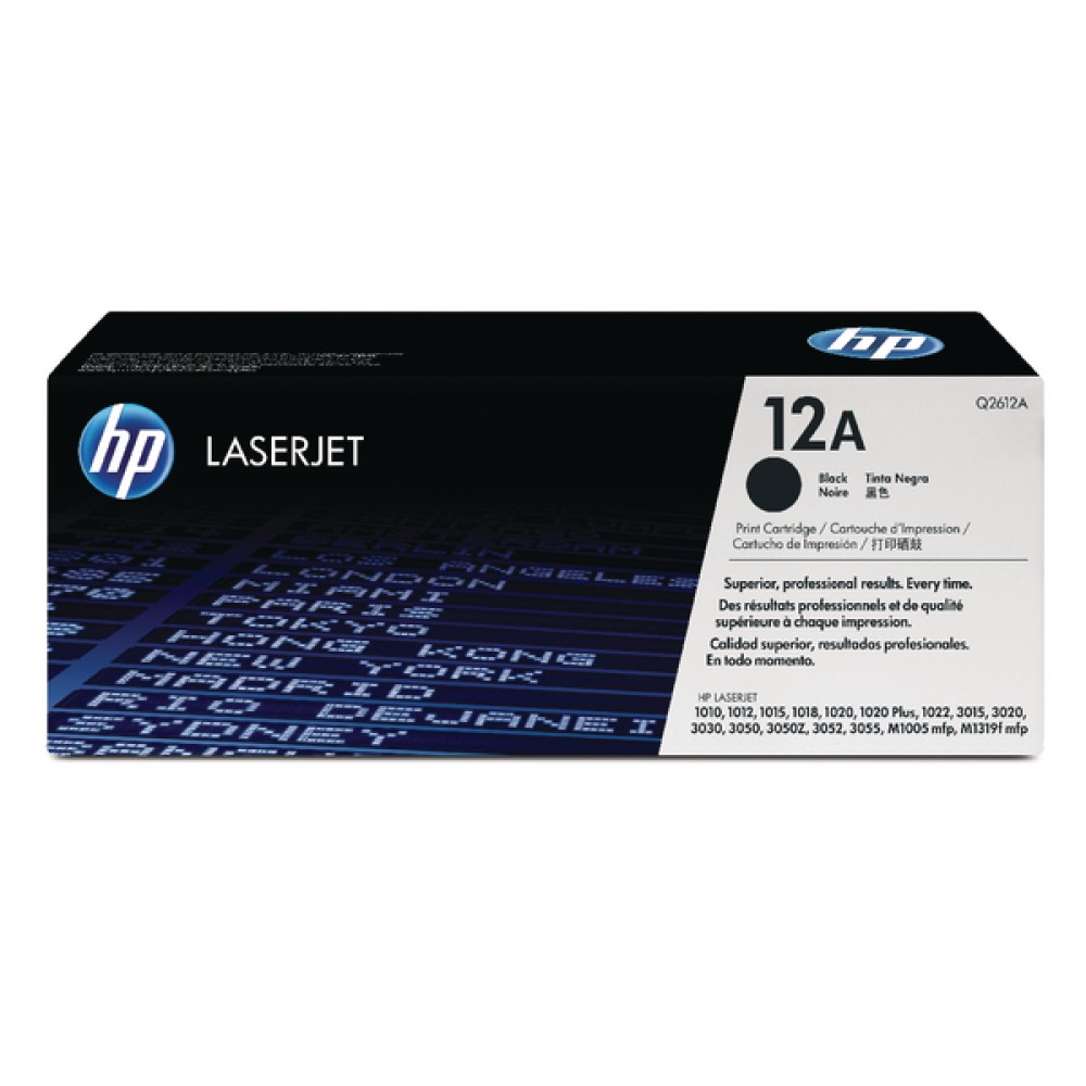 HP 12A Black LaserJet Toner Cartridge (2 Pack) Q2612AD