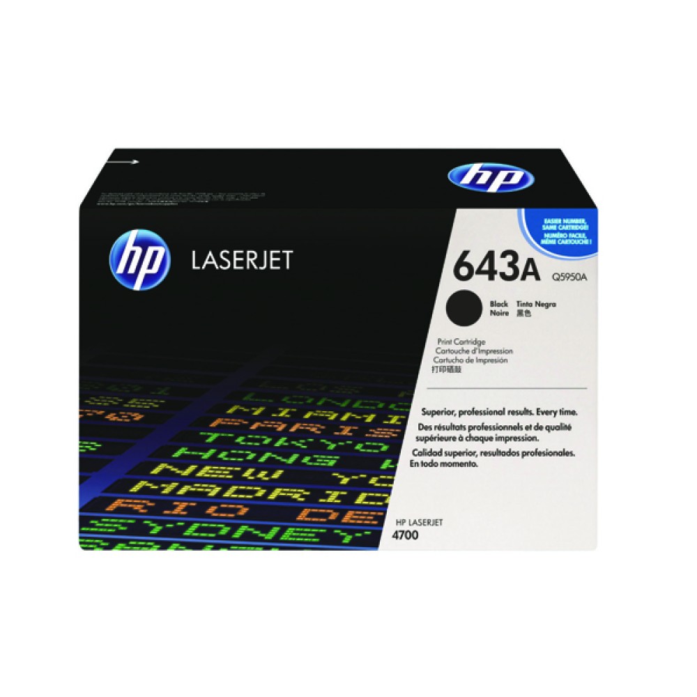 HP 643A Black Laserjet Toner Cartridge Q5950A