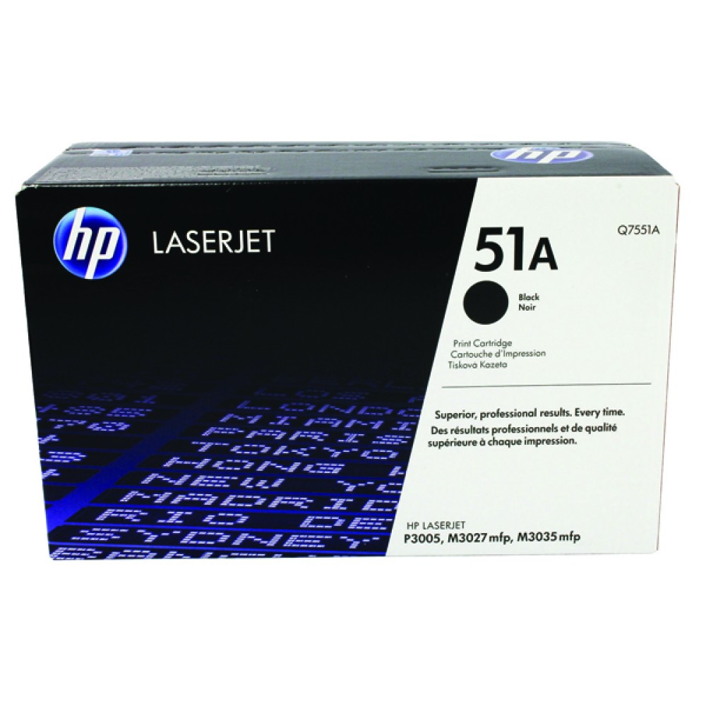 HP 51A Black LaserJet Toner Cartridge Q7551A