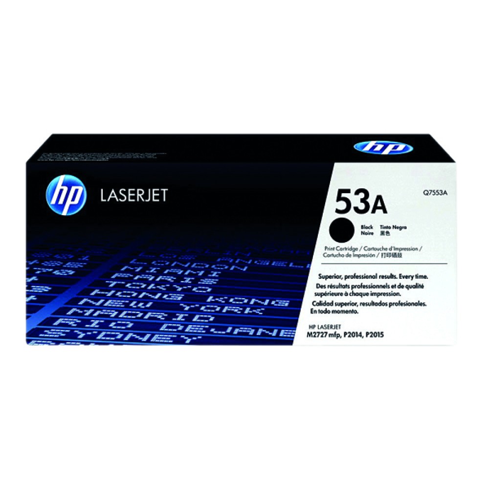 HP 53A Black LaserJet Toner Cartridge Q7553A