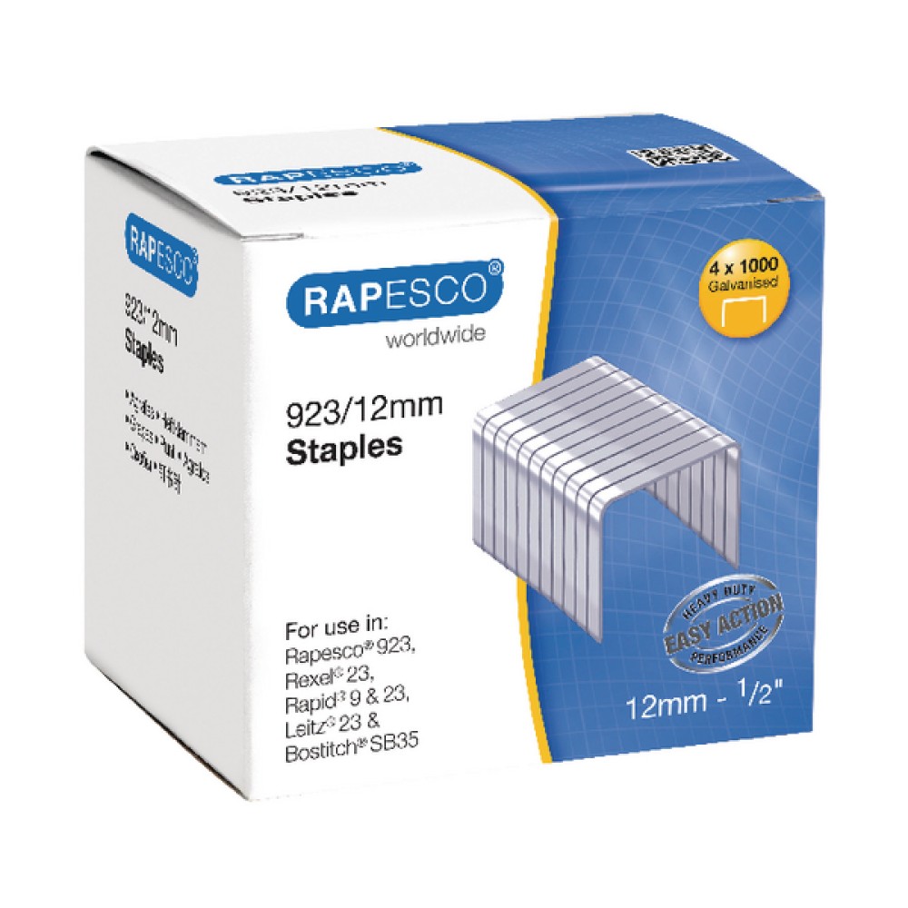 Rapesco 923/12mm Staples (4000 Pack) S92312Z3
