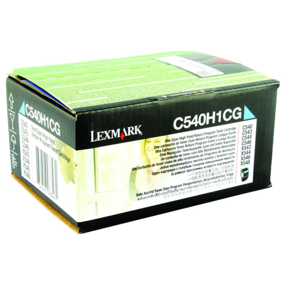 Lexmark Cyan Return Program Toner Cartridge High Yield C540H1CG