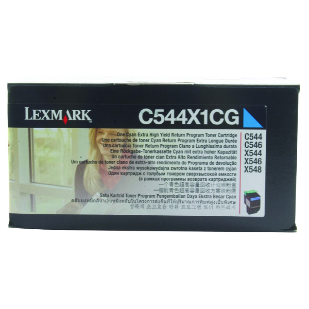 Lexmark Cyan Return Program Toner Cartridge Extra High Yield C544X1CG