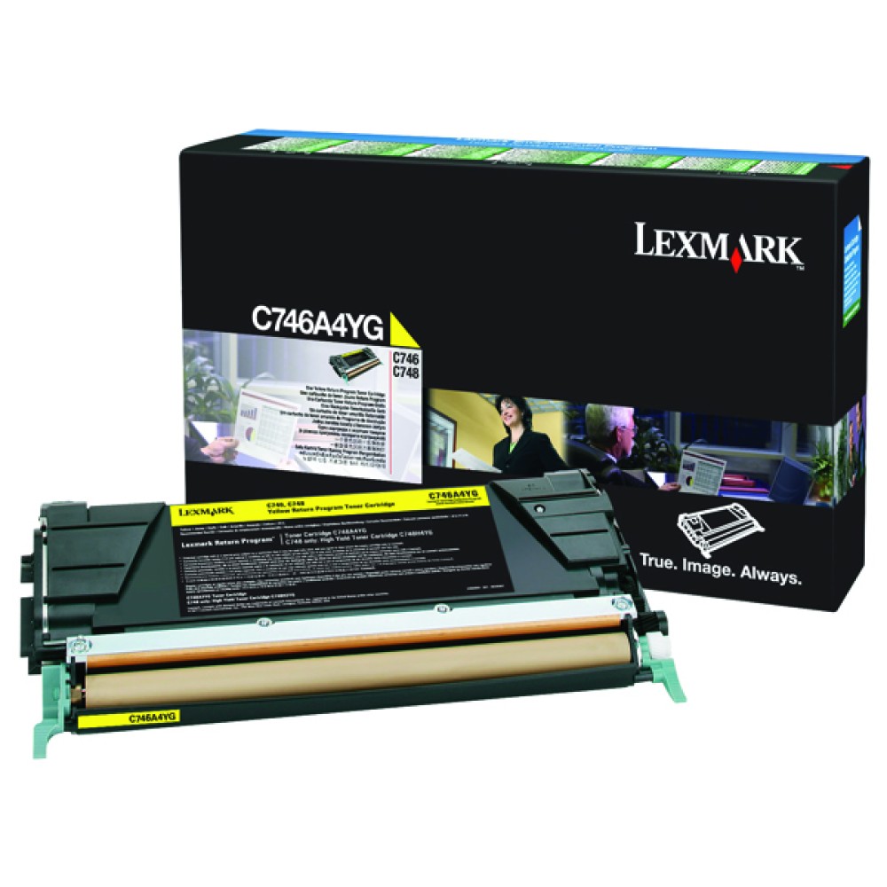 Lexmark Yellow C746A1YG Return Program Toner Cartridge