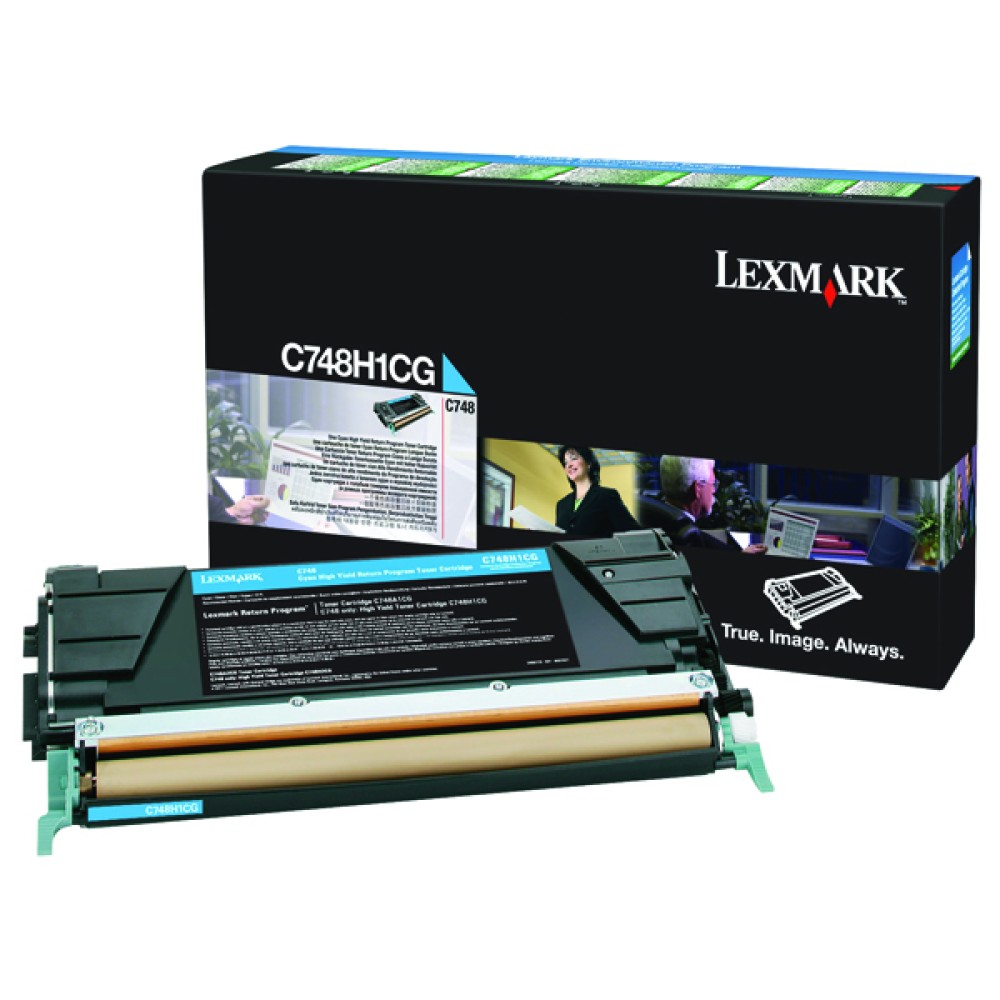 Lexmark Cyan Return Program Toner Cartridge High Yield C748H1CG