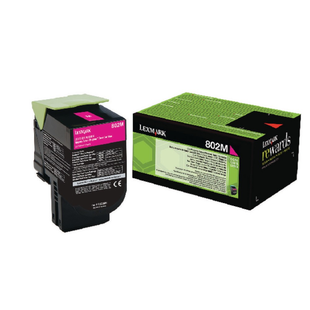 Lexmark 802M Magenta Toner Cartridge 80C20M0