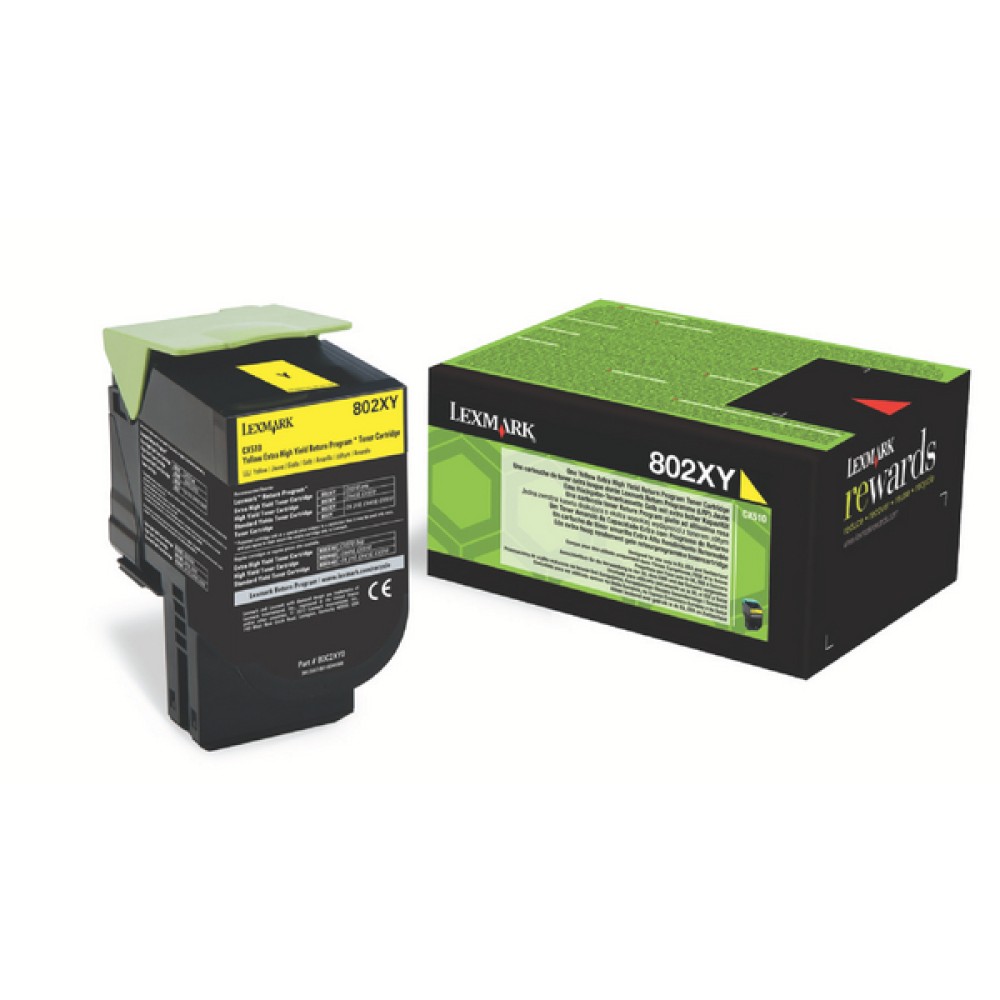 Lexmark 802XY Yellow Toner Cartridge Extra High Yield 80C2XY0