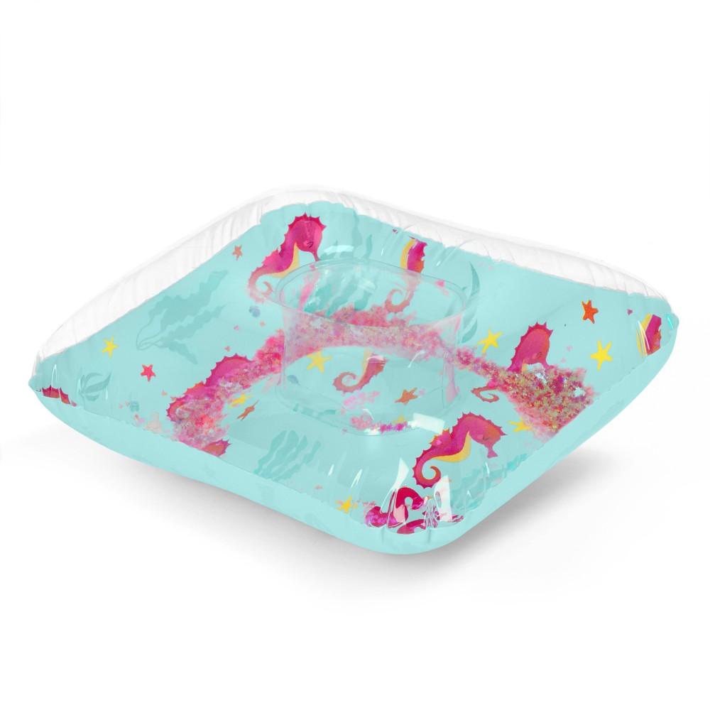 Seahorse themed inflatable pillow 